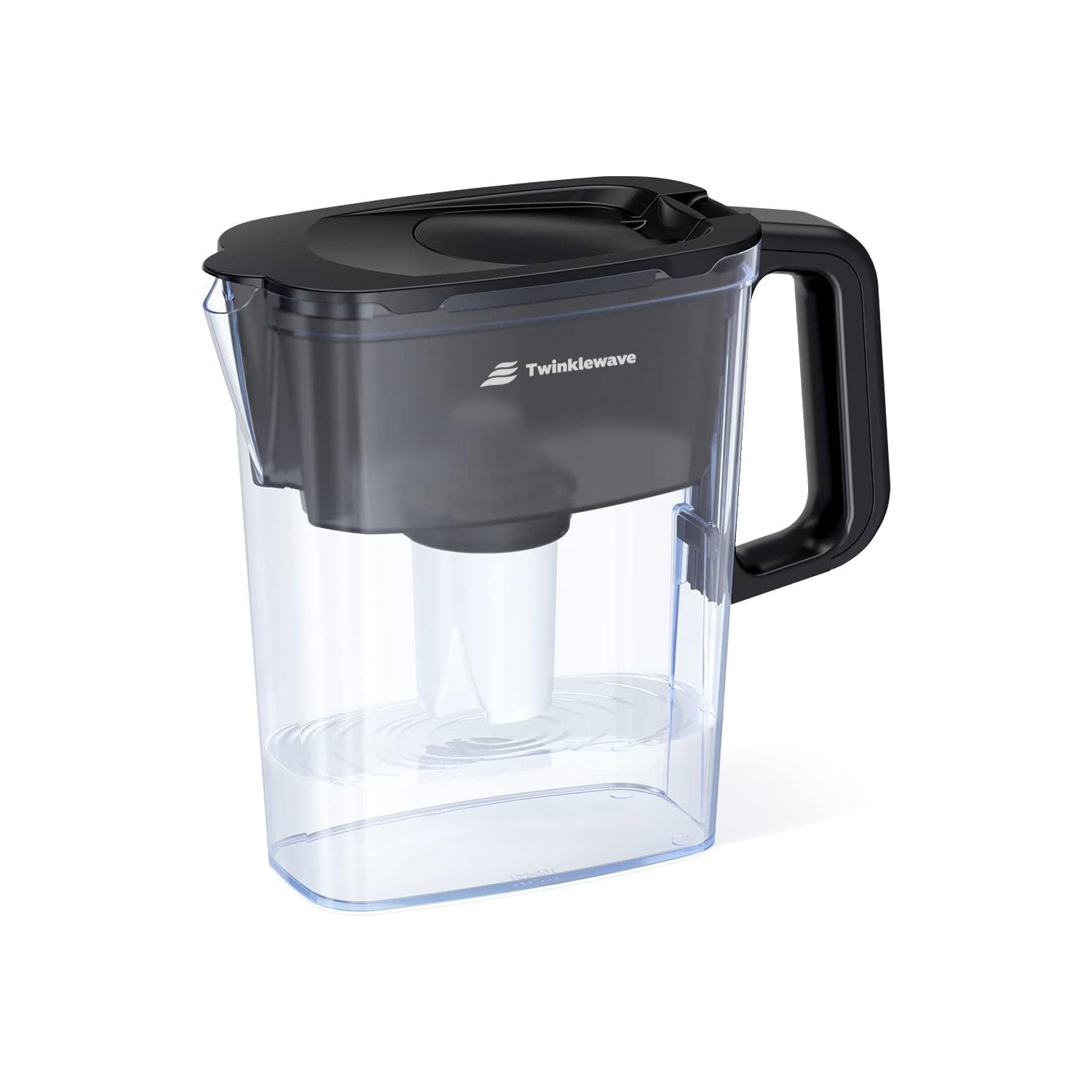 Twinklewave 5-Cup Water Filtration Pitcher - Black, Includes 1 x B15 Filter